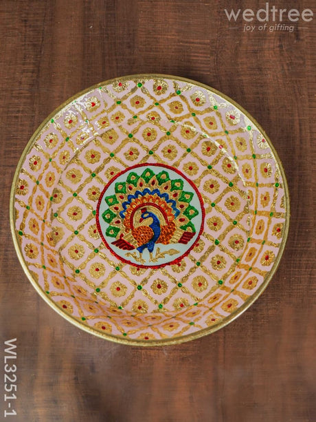 Meenakari Thambaalam Plate - Wl3251 12 Inch Trays & Plates