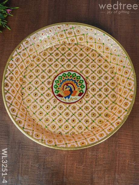 Meenakari Thambaalam Plate - Wl3251 17.5 Inch Trays & Plates