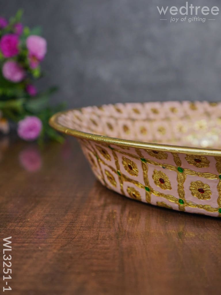 Meenakari Thambaalam Plate - Wl3251 Trays & Plates