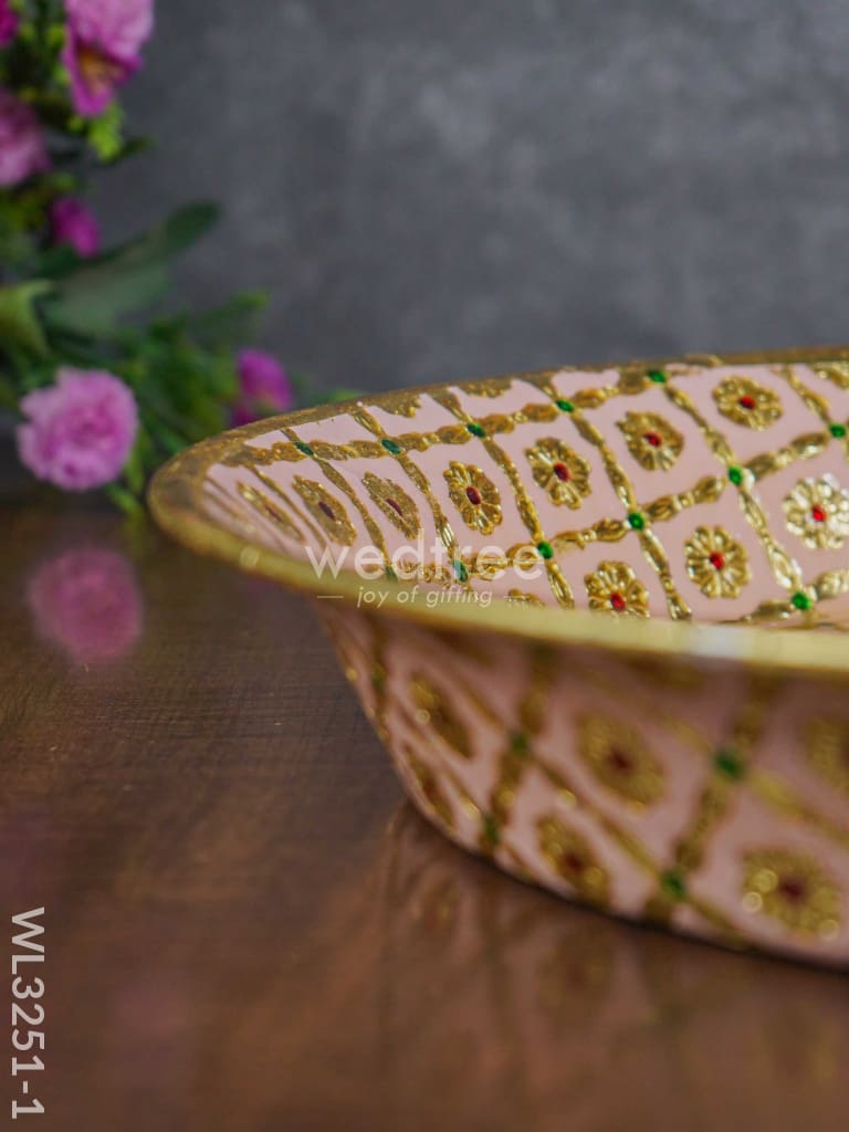 Meenakari Thambaalam Plate - Wl3251 Trays & Plates