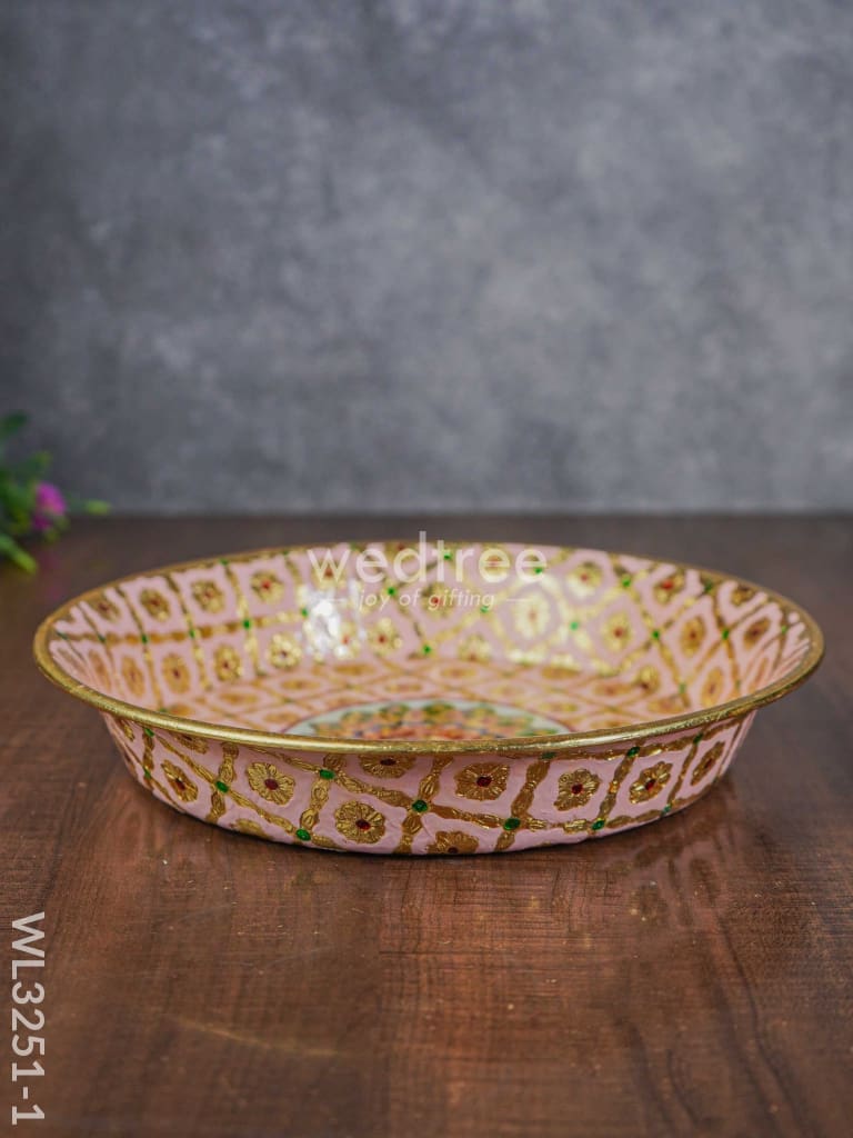 Meenakari Thambaalam Plate - Wl3251 Trays & Plates