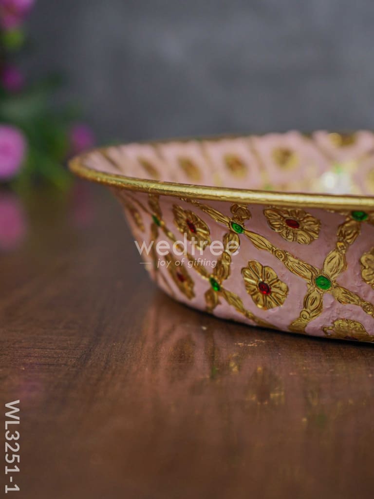 Meenakari Thambaalam Plate - Wl3251 Trays & Plates