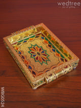 Meenakari Tray With Deepam Design- Wbg0524 Trays & Plates