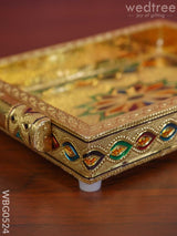 Meenakari Tray With Deepam Design- Wbg0524 Trays & Plates