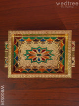 Meenakari Tray With Deepam Design- Wbg0524 Trays & Plates