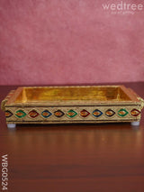 Meenakari Tray With Deepam Design- Wbg0524 Trays & Plates