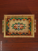 Meenakari Tray With Deepam Design- Wbg0524 Trays & Plates