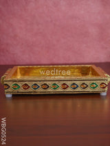 Meenakari Tray With Deepam Design- Wbg0524 Trays & Plates