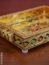 Meenakari Tray With Deepam Design- Wbg0524 Trays & Plates