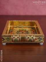 Meenakari Tray With Deepam Design- Wbg0524 Trays & Plates