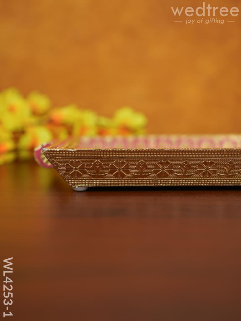 Floral Printed Meenakari Tray - Wl4253 Trays & Plates