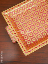 Floral Printed Meenakari Tray - Wl4253 Trays & Plates