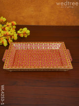 Floral Printed Meenakari Tray - Wl4253 Trays & Plates