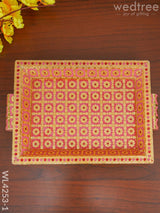 Floral Printed Meenakari Tray - Wl4253 Trays & Plates