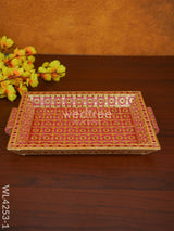 Floral Printed Meenakari Tray - Wl4253 Trays & Plates