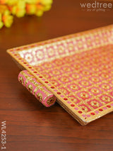 Floral Printed Meenakari Tray - Wl4253 Trays & Plates