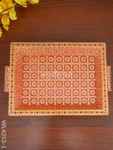 Floral Printed Meenakari Tray - Wl4253 Trays & Plates