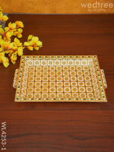 Floral Printed Meenakari Tray - Wl4253 Trays & Plates