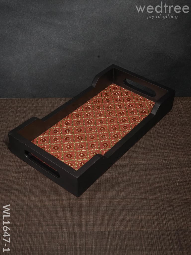 Meenakari Wooden - Rectange Tray (12X6) Wl1647 1 Trays & Plates