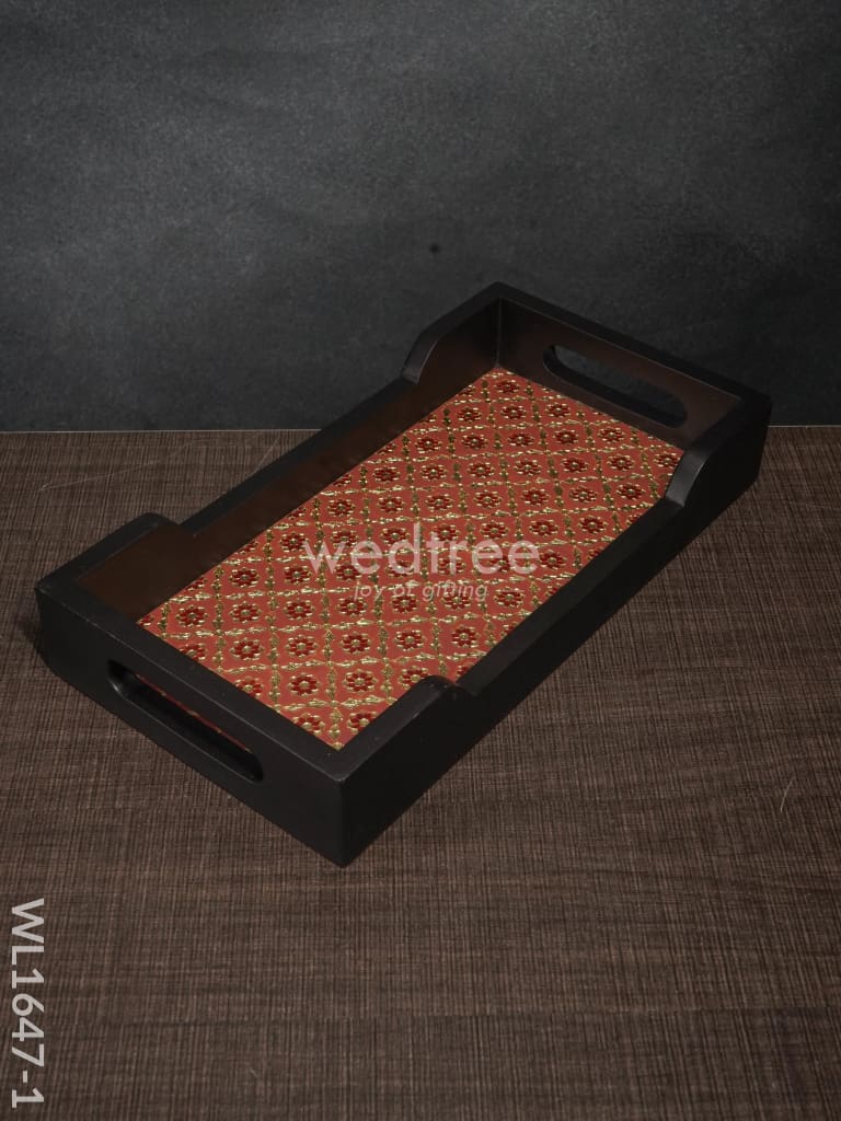 Meenakari Wooden - Rectange Tray (12X6) Wl1647 1 Trays & Plates