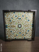 Meenakari Wooden - Square Tray (12X12) Wl1646 Trays & Plates