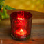 Mercury Glass T-Light Holder 3 Inches - Set Of 4 Red Candles And Votives