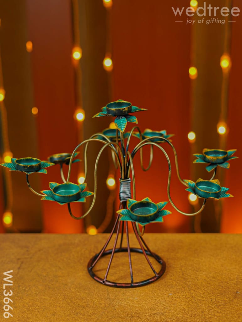 Metal 9 Lotus Candle Holder With Stand - Wl3666 Decor Utility