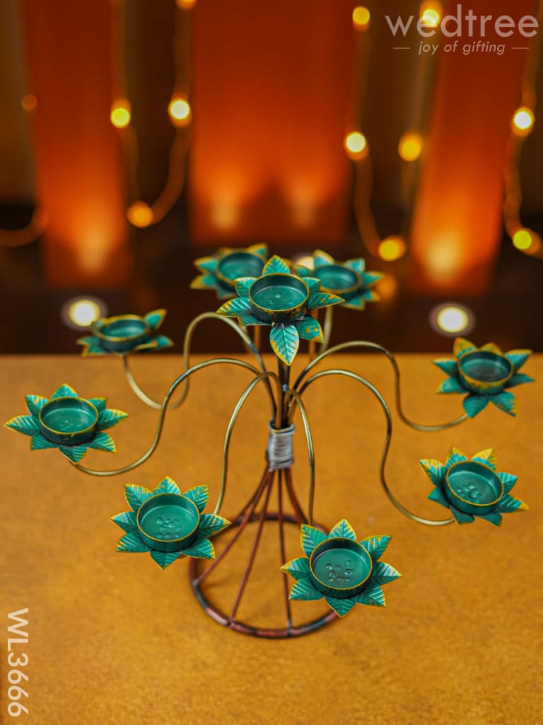 Metal 9 Lotus Candle Holder With Stand - Wl3666 Decor Utility