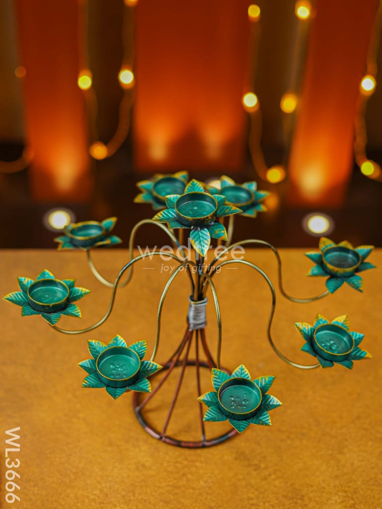 Metal 9 Lotus Candle Holder With Stand - Wl3666 Decor Utility