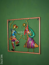 Metal Dandiya Couple In Frame - Wl3792 Decor Hanging