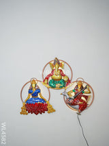 Metal Decor Lakshmi-Ganesha-Saraswathi - Wl4582 Hanging