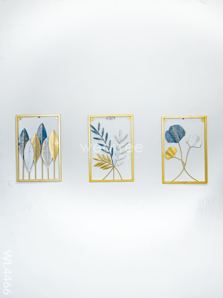 Metal Decor Leaves Wall Hanging - Set Of 3 Wl4466