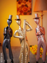 Metal Decor Musicians - Set Of 3 Wl4028 Showpiece