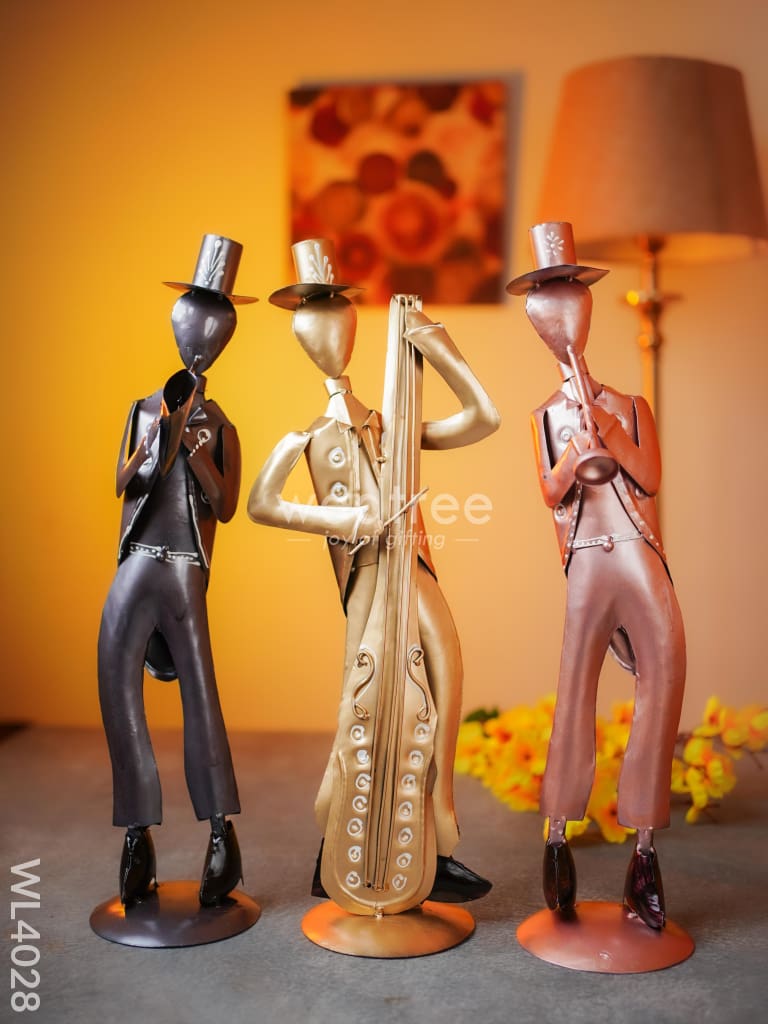 Metal Decor Musicians - Set Of 3 Wl4028 Showpiece