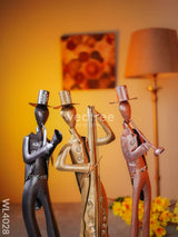 Metal Decor Musicians - Set Of 3 Wl4028 Showpiece