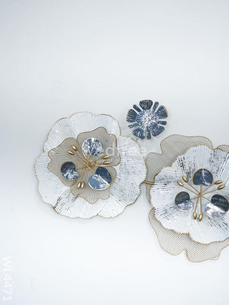 Metal Decorative Flowers Wall Hanging - Wl4471 Decor