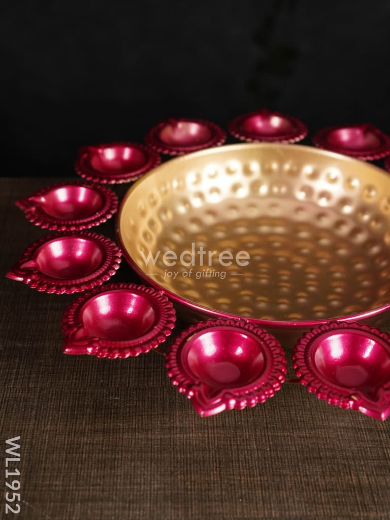 Metal Diya Urli - 14 Inches Wl1952 Decor