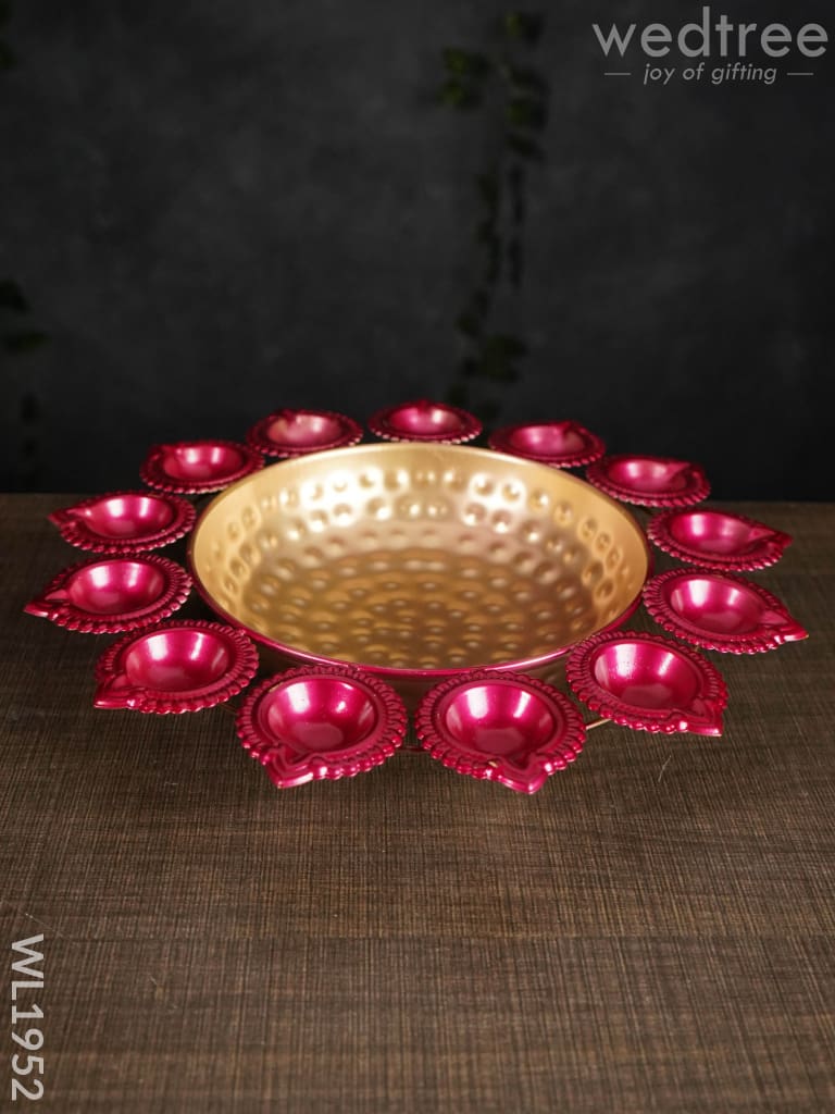 Metal Diya Urli - 14 Inches Wl1952 Decor