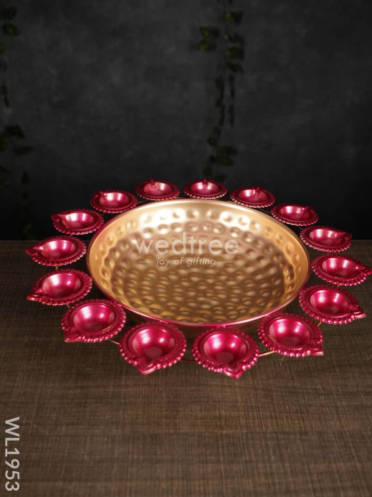 Metal Diya Urli - 16 Inches Wl1953 Decor