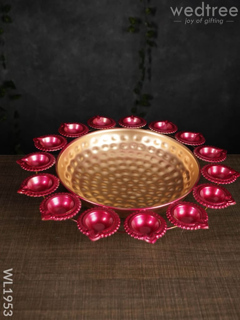 Metal Diya Urli - 16 Inches Wl1953 Decor