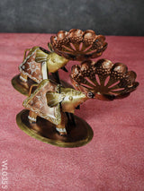 Metal Elephant T-Light Holder - Set Of 2 Wl0355 Candles And Votives