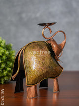 Metal Handpainted Elephant T Light Holder - Wl3743 Decor Utility