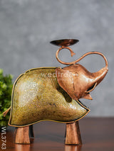 Metal Handpainted Elephant T Light Holder - Wl3743 Decor Utility