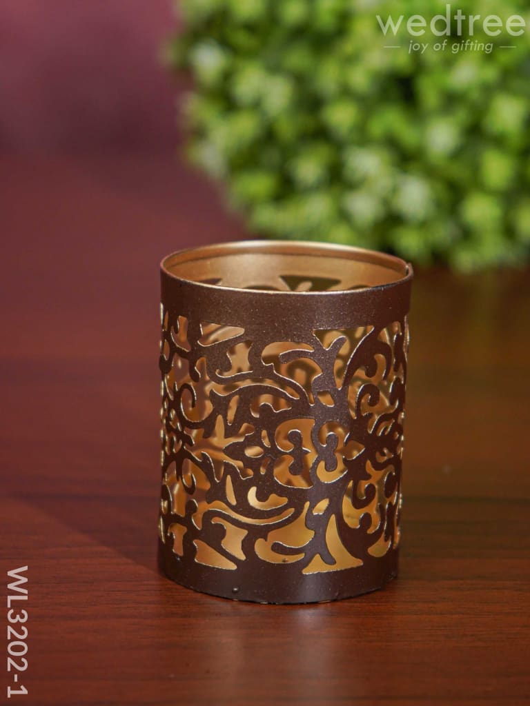 Metal Engraved Votives Set Of - 4 Wl3202-1 Candles And Votives