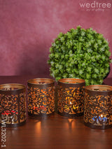 Metal Engraved Votives Set Of - 4 Wl3202-1 Candles And Votives