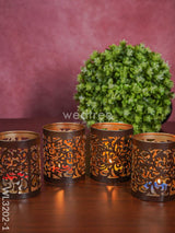 Metal Engraved Votives Set Of - 4 Wl3202-1 Candles And Votives