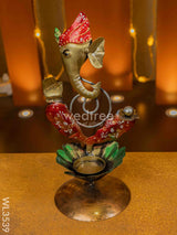 Metal Ganesha T Light Holder - Wl3539 Candles & Votives