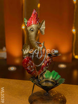 Metal Ganesha T Light Holder - Wl3539 Candles & Votives