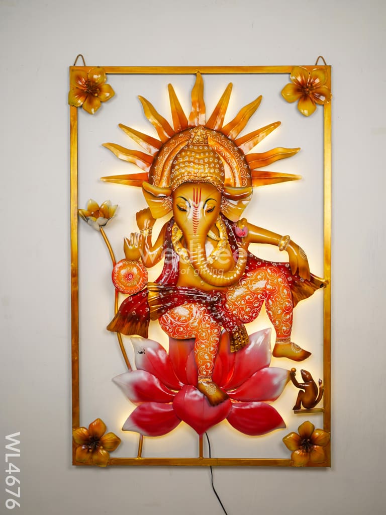 Metal Ganesha Wall Decor - Wl4676 Hanging