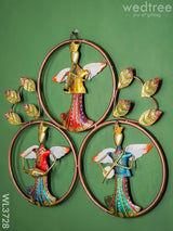 Metal Handpainted Musician 3 Ring Wall Hanging - Wl3728 Decor